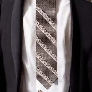 Neck Ties: Silver Māori  Necktie
