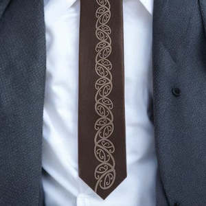 Black Necktie with Māori Kowhaiwhai