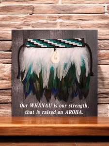 Canvas Prints: Mini White and Green Korowai: Canvas Edition