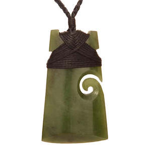 Pounamu Carvings: Pounamu Toki with Koru Pendant