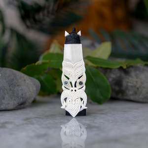 Bone Toki with Tiki Pattern Pendant