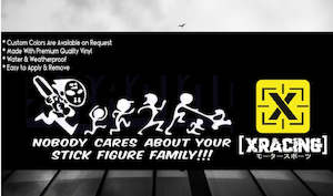 Allstickers: STICK FAMILY NO BODY CARES * JASON* FUNNY CAR STICKER  [XRACING] #303