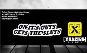 Allstickers: JDM STICKER ON ITS GUTS GETS THE SL%TS  FUNNY CAR STICKER DECAL [XRACING] #147