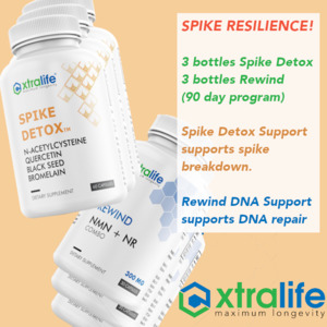Products: Spike / Rewind Combo, 3 bottles of each. - Xtralife