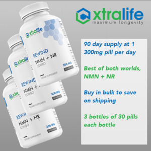 Products: 3 bottles of Rewind (NMN+NR) - Xtralife