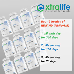 Products: 12 bottles of Rewind (NMN+NR) - Xtralife
