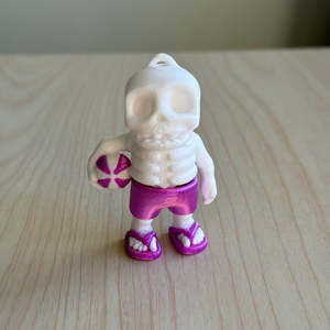 Sensory Section: 3D Printed Mini Flexi Summer Skeleton purple silk shorts