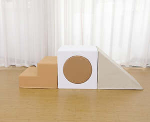 Soft Play Step, Slide and Roll Luxury Set, Sand (and coffee) NEW SIZE
