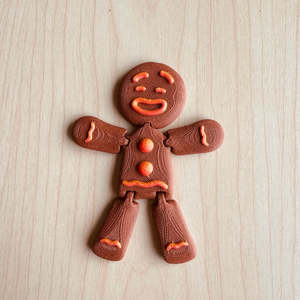 Gift Ideas 10 And Under: 3D printed Gingerbread Man Christmas Decoration with orange
