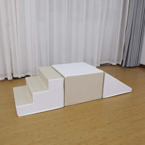 Soft Play Full Foam Series: Soft Play Stairs Platform and Ramp Luxury Set sand
