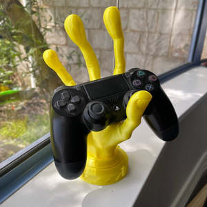 3d Printed Accessories: 3D Printed 4 Finger Alien Hand Controller Holder Yellow