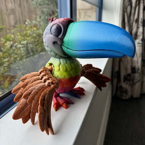 Other 3d Prints: 3D Printed Toucan Rainbow body Copper Wings