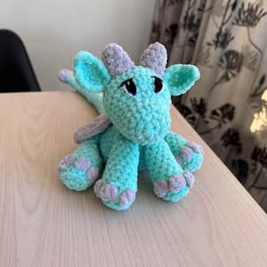 Hand Crocheted Dragon Plushie Soft Green