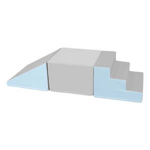Soft Play Stairs Platform and Ramp Luxury set blue/grey