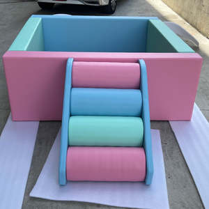 Soft Play Wooden Structure: Softplay Square Ball Pit Pastel