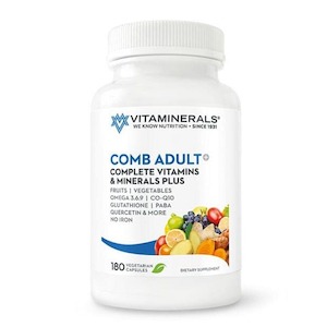 Health Support Vegetarian Vegan: Vitaminerals CombAdult+ Multiple Vitamin & Mineral Formula 180cp