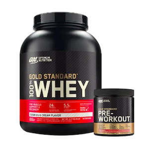 Optimum Nutrition: Gold Standard Whey 5lb + Gold Preworkout 30sv