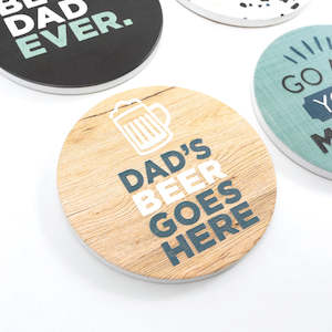 Mens: Father's Day Dads Beer Goes Here Coaster
