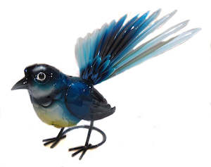 Decorative Wall Art: Fantail – Blue – Metal Free Standing