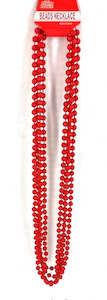 Beads Necklace: Beads Long Necklace (4pcs) 8mm*83cm Red
