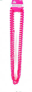 Beads Necklace: Beads Long Necklace (4pcs) 8mm*83cm Pink