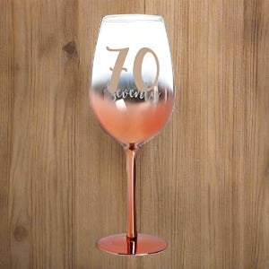 70 ROSE GOLD OMBRE WINE GLASS 430ml
