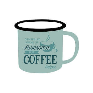 Fathers Day: Awesome Coffee - Adventure Enamel Mug