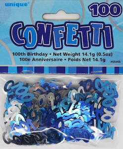 Birthday Decoration: Glitz Blue 100 Confetti