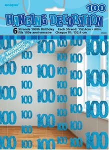 Birthday Decoration: Glitz Blue Hanging Swirl Decoration - 100