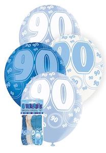 Birthday Decoration: Glitz Blue Latex Balloons - 90