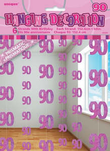 Glitz Pink Hanging Swirl Decoration - 90