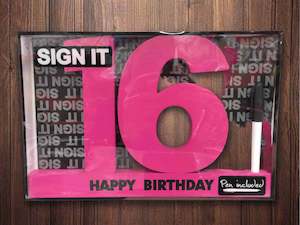16th Sign it Block Pink