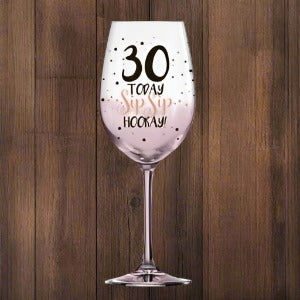 Birthday Gift: 30 PINK SIP SIP HOORAY WINE GLASS 430ML