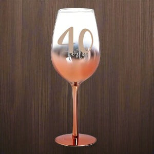 Birthday Gift: 40 ROSE GOLD OMBRE WINE GLASS 430ML