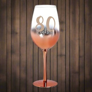 Birthday Gift: 80 ROSE GOLD OMBRE WINE GLASS 430ML