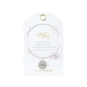 L M Personalised Bangle: Molly - L&M Personalised Bangle