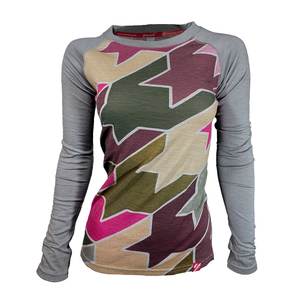 Women's Houndstooth Long Sleeve Merino | Dusk Pink