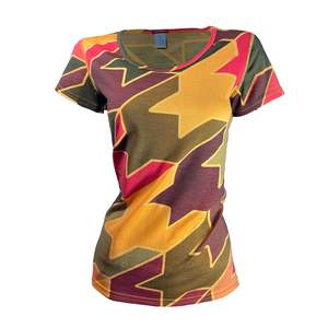 Made For Women: Women's Houndstooth Scoop Neck Tee | Golden Twilight