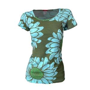 Women's Flower Power Merino Scoop Neck Tee | Minty As