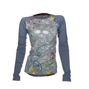 Long Sleeves: Women's Sugar Skull Merino Long Sleeve | Storm