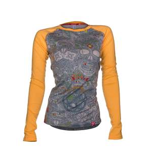Women's Sugar Skull Long Sleeve Merino | Marigold
