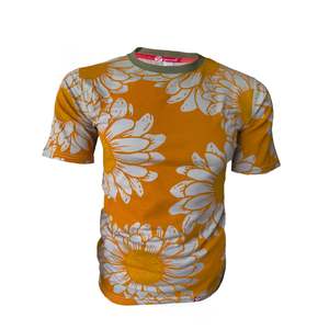 SECONDS Men's Flower Power Merino Box Tee | Calm Orange