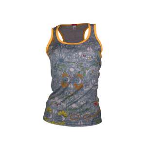 Women's Sugar Skull Merino Singlet | Marigold