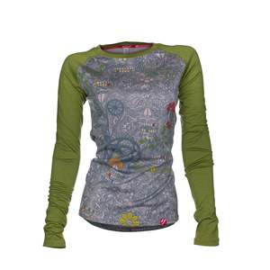 Sugar Skull: Women's Sugar Skull Long Sleeve Merino | Green