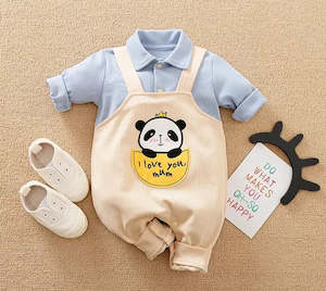 Frontpage: Baby/Toddler Boy Cute Panda Print bodysuit 100% Cotton