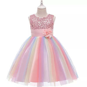 Girl: Kids Rainbow party dress