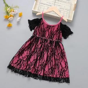 X Mas Sale: Toddler Girl Lace Mesh Costume Party Strap Dress