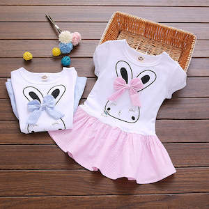 Toddler Girl Bunny Print Cotton Dress