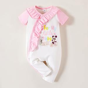 Jumpsuits: Baby Girl  Cotton Flounced One Piece NZ