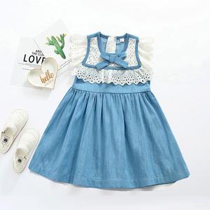 100% Cotton Baby/Toddler Girl summer lace bow dress
